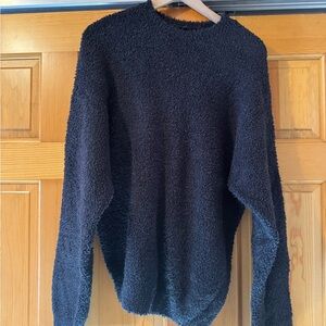 Skims Fluffy Black Crewneck Sweater